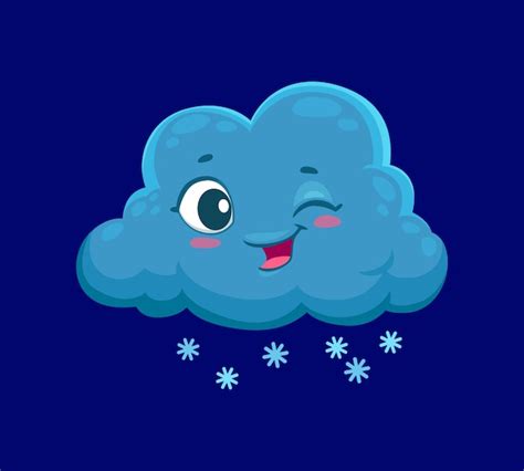 Premium Vector Cartoon Winter Snow Cloud Cute Weather Character