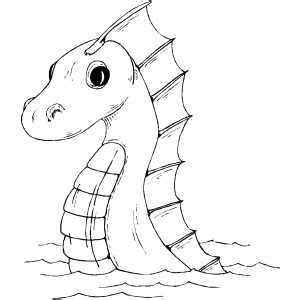 Sea monster by xiang chen on artstation. Sea Serpent Coloring Page