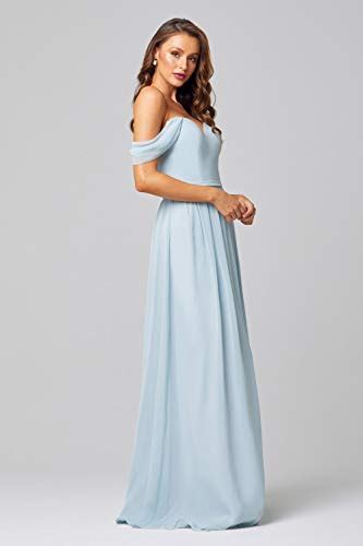 Lxroat Womens Off The Shoulder Bridesmaid Dress Long Side Slit Formal