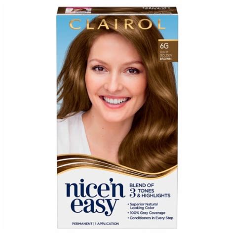 Clairol Nice N Easy Permanent Hair Color Natural Looking G Light Golden Brown Ct King Soopers