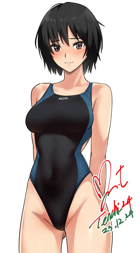 yoo tenchi nanasaki ai amagami commentary request highres 1girl arms behind back bare