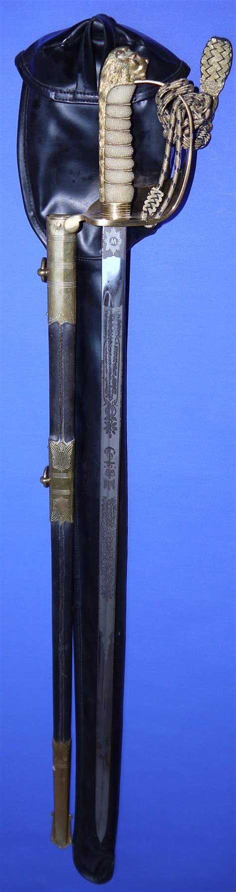 British Erii Royal Navy Officers Wilkinson Sword Knot Scabbard And Case