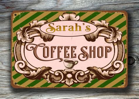 Personalized Coffee Shop Sign Classic Metal Signs