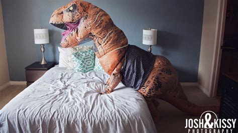 Woman Poses For Sexy Pre Wedding Boudoir Shoot In T Rex Costume 9honey
