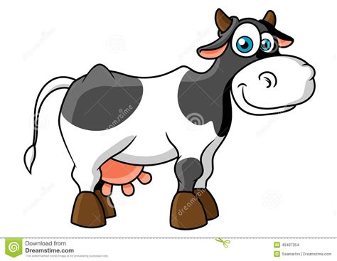 Smiling Cartoon Spotted Cow Character Stock Vector Image 49407354