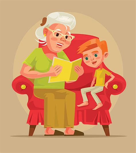 Royalty Free Reading To A Grandson Clip Art Vector Images