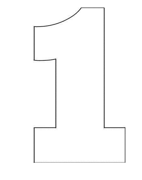 Coloring Pages Stencil of Number 1 | Birthday coloring pages, Number stencils, Coloring pages
