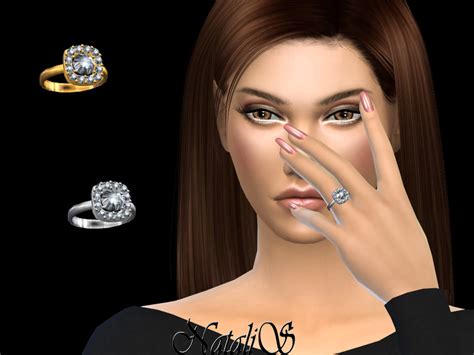 The Sims Resource Natalissquare Halo Diamond Ring