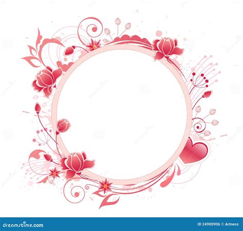 Banner With Red Rose Stock Vector Illustration Of Swirl 24900906