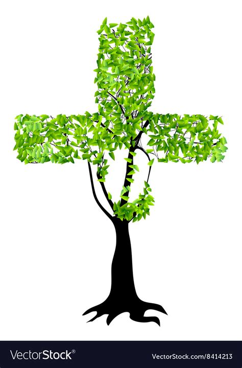 Christian Cross As Tree Royalty Free Vector Image