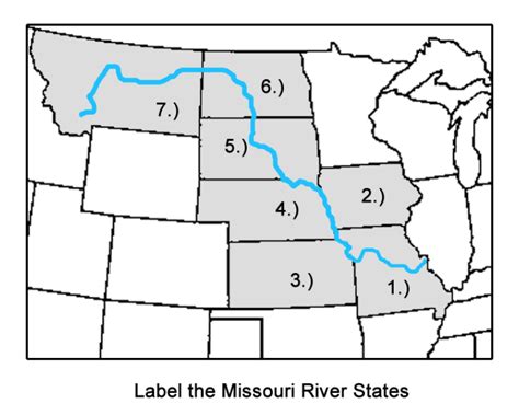 Missouri River Map With States