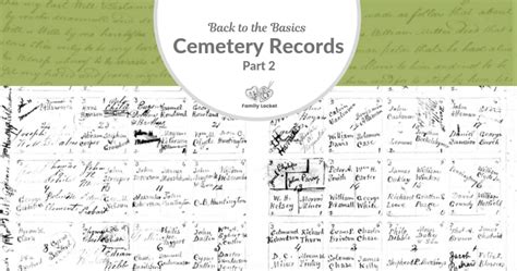 Back To The Basics Cemetery Records Part 2 Cemetery