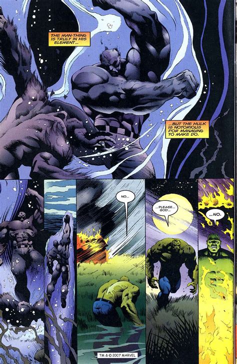 Man Thing Vs Hulk Battles Comic Vine