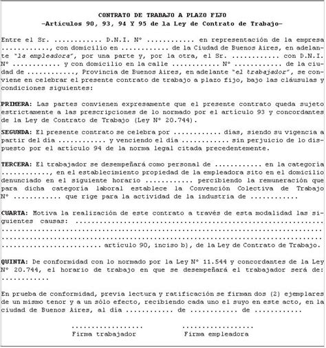 085 Otro Modelo De Contrato De Trabajo A Plazo Fijo Images