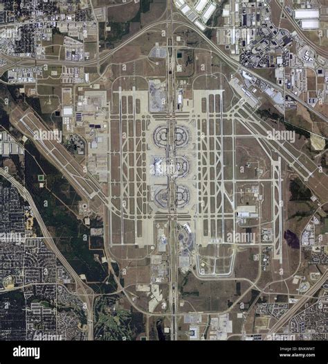 Aerial Map View Dallas Fort Worth Airport Dfw Texas Stock Photo Alamy