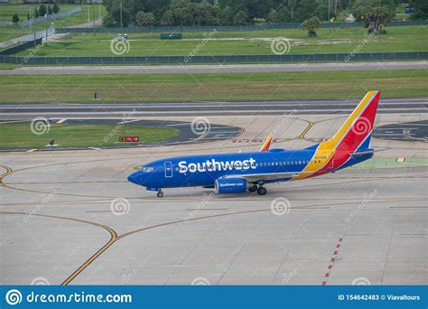Southwest Aircraft On Runway Preparing For Departure From The Tampa