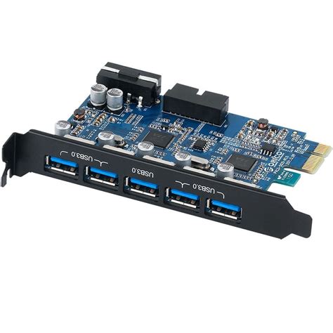 The visiontek usb 3.0 pci express card allows you to connect multiple usb peripherals to your pc without the expense of replacing your motherboard. ORICO PVU3-5O2I Booster USB 3.0 7 Port PCI Express Card