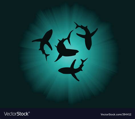 Silhouettes Sharks Royalty Free Vector Image Vectorstock