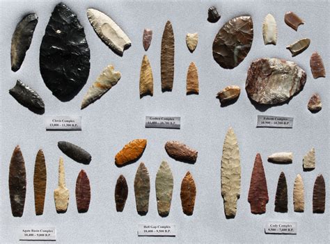 john branney collection example artifacts from six paleoindian prehistoric cultures from the