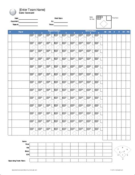 Download A Free Baseball Roster Template For Excel Featuring A