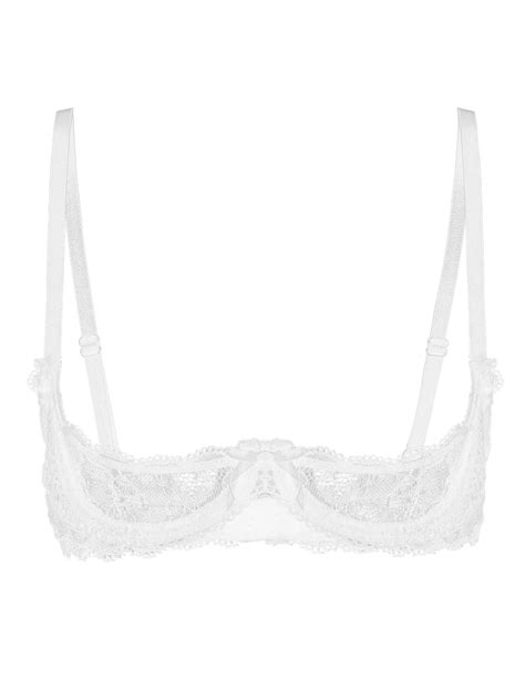Aislor Womens Sheer Lace 14 Cup Underwired Shelf Bra Balconette