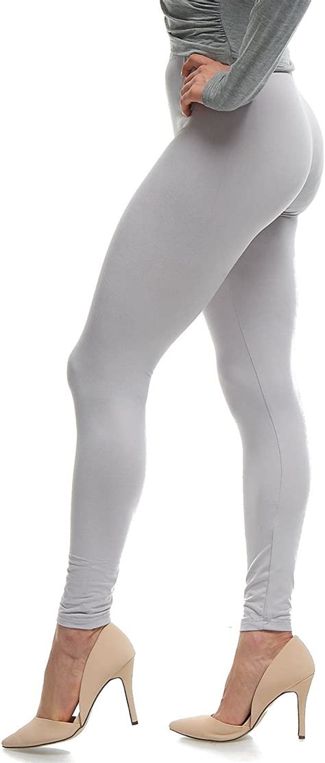 Plus Size Extra Soft Leggings For Tall And Curvy Light Grey