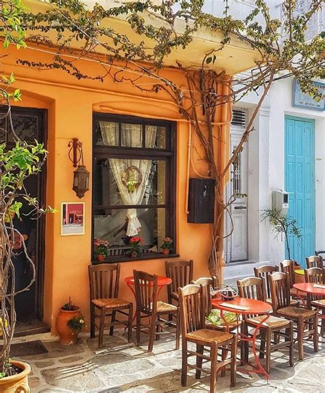 Chalki Naxos Island Greece Pretty Street Corner Alley Summer