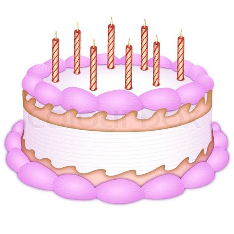 Download happy birthday cake images and photos. Illustration of birthday cake on white ... | Stock vector ...