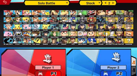 Including Direct Characters Ssbu Character Select Screen Echoes