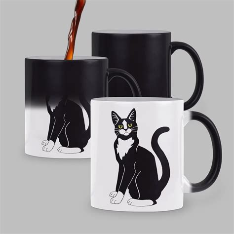 Tuxedo Cat Magic Mug Color Changing Mug Cat Lover T Cat Etsy