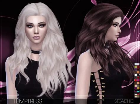Stealthic Temptress By Stealthic Sims 4 Hairs