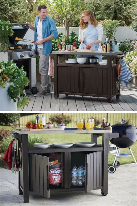 Keter Unity Entertainment Storage Unit Outdoor Grill Space Bbq