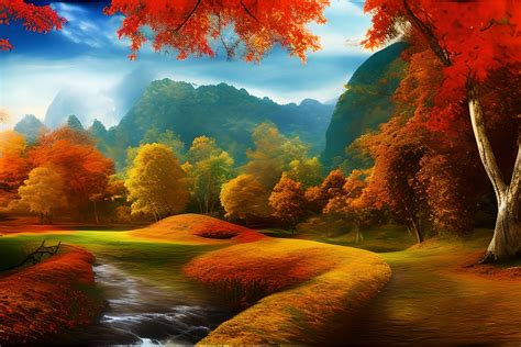 Autumn Scenery Landscape Background Graphic By Fstock · Creative Fabrica