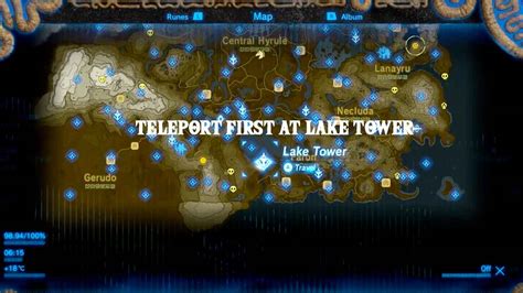 Map Lake Tower Zelda Breath Of The Wild Kill The Game