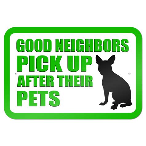 Good Neighbors Pick Up After Their Pets 9 X 6 Metal Sign