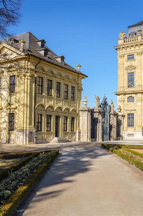 Very substantial, wonderful architecture when viewed from the gardens. Wuerzburg Residence stock image. Image of architecture ...