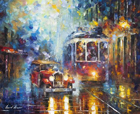 afremov, original, oil, painting, palette knife, impressionist