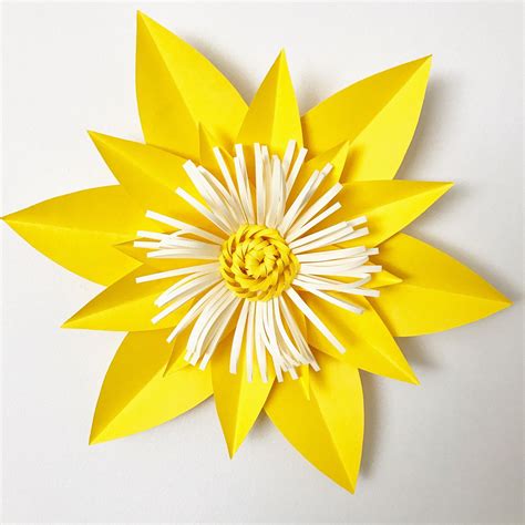 Pdf Petal 4 Paper Flowers Template With Base And Flat Center Printable