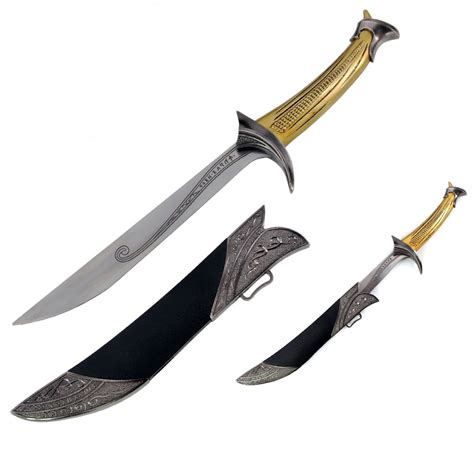 16 Elven Fantasy Short Sword Dagger Knife With Scabbard 5d2