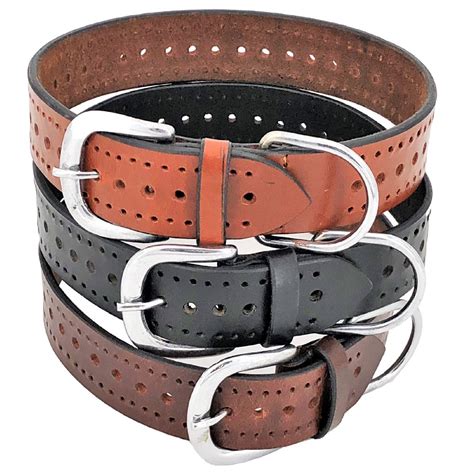 Genuine Real Leather Dog Collar For Medium And Large Pet Sz L Neck 14