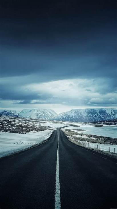 Road Snow Mountains Wallpapers Htc