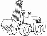 Coloring Construction Excavator Tractor Backhoe Drawing Vehicles Loader Machines sketch template