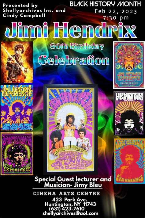 Cinema Arts Centre Jimi Hendrix 80th Birthday Celebration