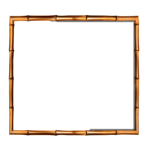 Brown Bamboo Clipart Vector Square Brown Wooden Border Frame Made Of