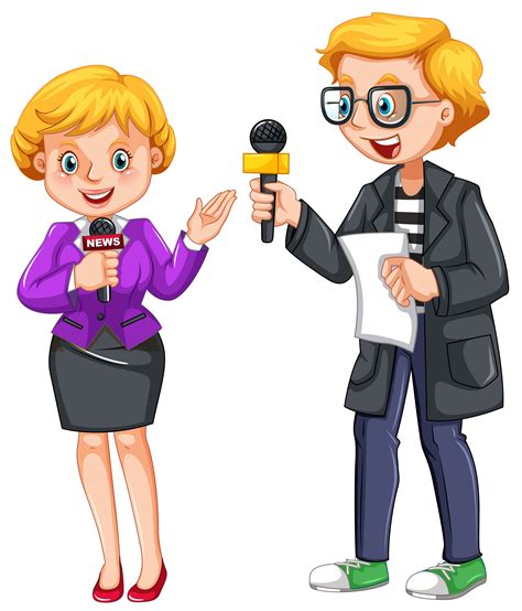 News Reporter Character On White Background 413121 Vector Art At Vecteezy