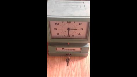 Acroprint 150ar3 Employee Time Clock Punch Stamp Recorder Youtube
