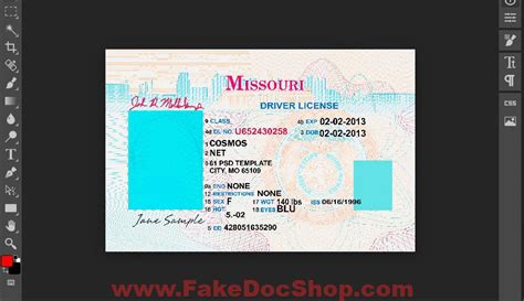 Free Editable Blank Missouri Drivers License Template Martin
