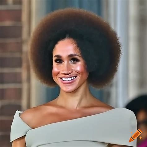Meghan Markle With Stylish Afro Hairstyle On Craiyon