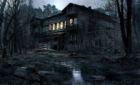 Free Download Ghostly Haunted House Brown Mansion Spooky Nature