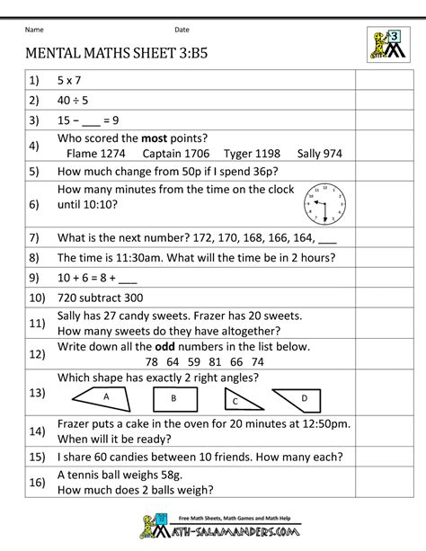By definition mathematics is defined as the science of numbers and their operations. Mental Maths Year 3 Worksheets